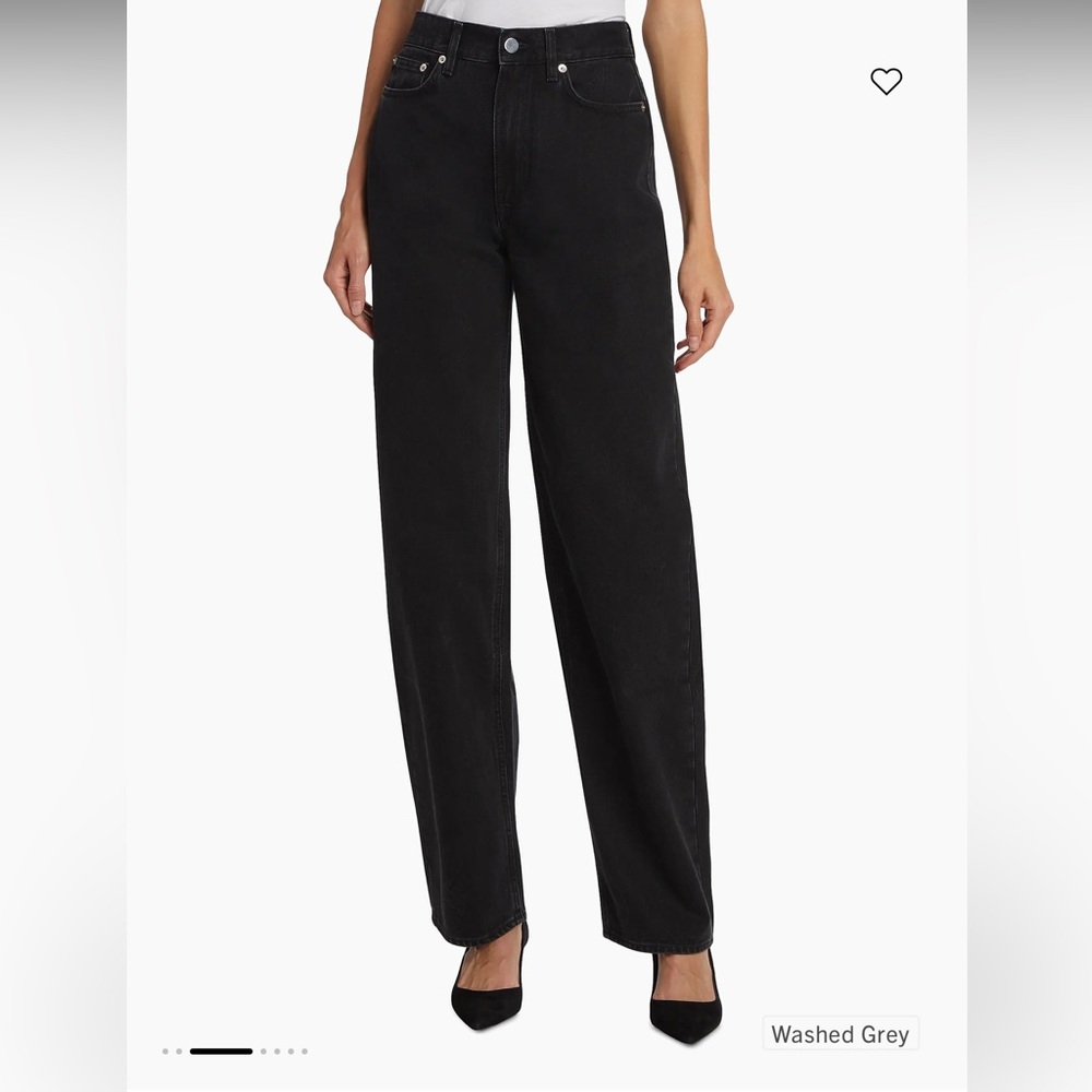 Loulou Studio Washed Grey Straight Leg Jeans